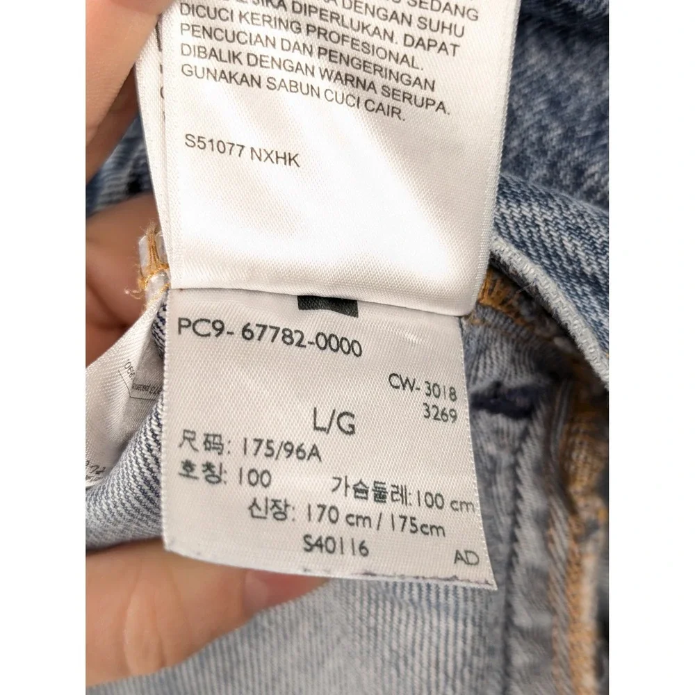Levis Mens Full Zip Trucker Denim Jacket Blue Sz L Western Mixed Media Workwear - Picture 7 of 10